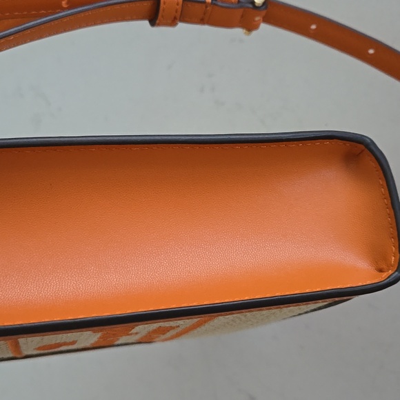 New W/ Tag Kate Spade Ellie Mini Straw Orange Mini Tote Bag Crossbody Top Handle - Picture 11 of 16